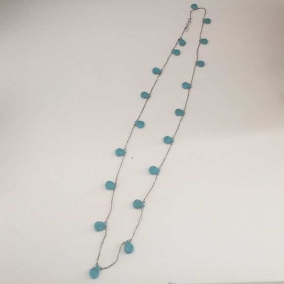 Stella & Dot | [Retired] Delicate Threaded Silk Turquoise Necklace - Picture 5 of 8